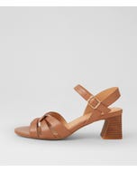 Jaydie Dark Tan Natural Veneer Leather Sandals