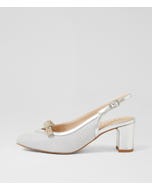 Jervis Silver Sparkle Fabric Heels