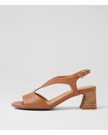 Jessia Dark Tan Abstract Leather Sandals