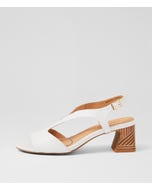 Jessia White Abstract Leather Sandals