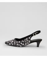 Leelee Black Flower Multi Heels