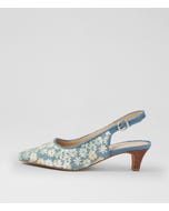 Leelee Light Blue Flower Multi Heels