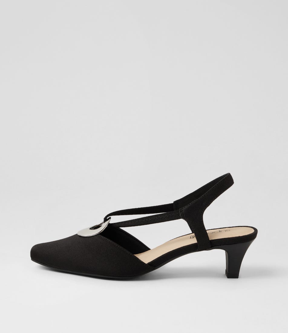 Lenia Black Lycra Heels