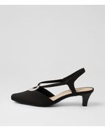 Lenia Black Lycra Heels