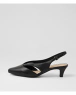 Liliosa Black Leather Heels