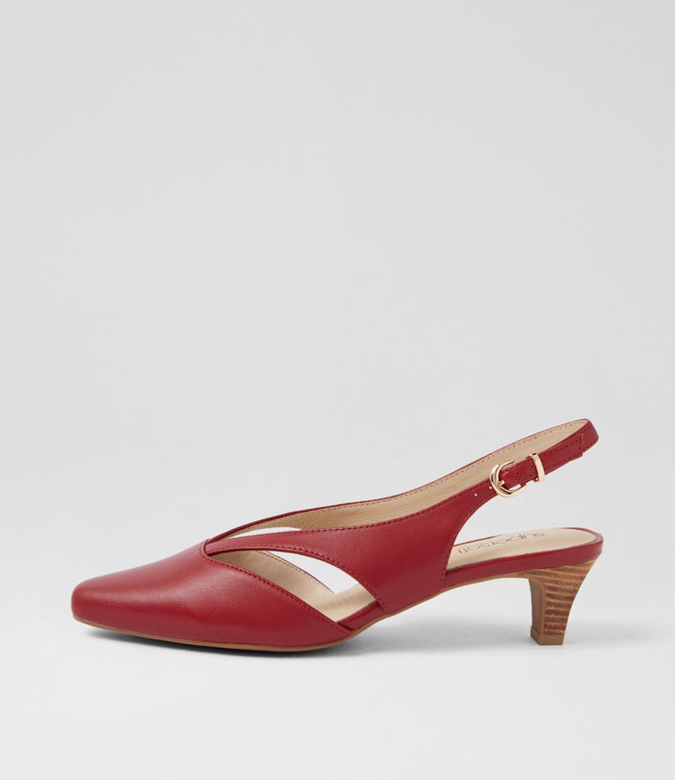 Liliosa Dark Red Leather Heels