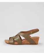 Sars Khaki Cork Leather Sandals