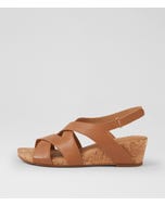 Sars Dark Tan Cork Leather Sandals