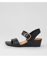 Skylier Black Leather Sandals