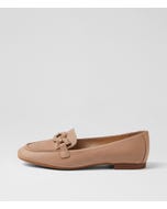 Umaya D Taupe Waxy Leather Flat Shoes