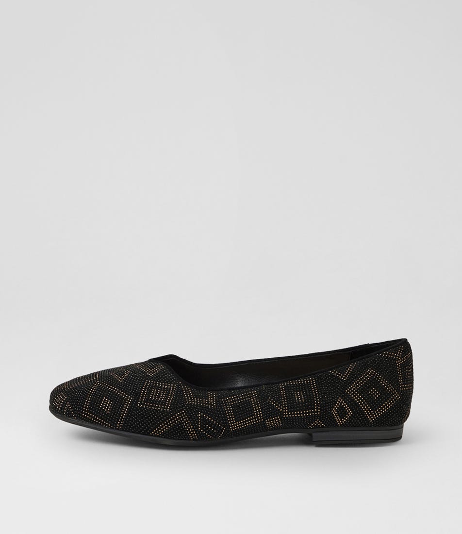 Urso D Black Dot Leather Flat Shoes