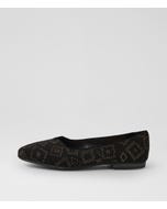 Urso D Black Dot Leather Ballet Flats