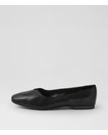 Urso D Black Leather Ballet Flats