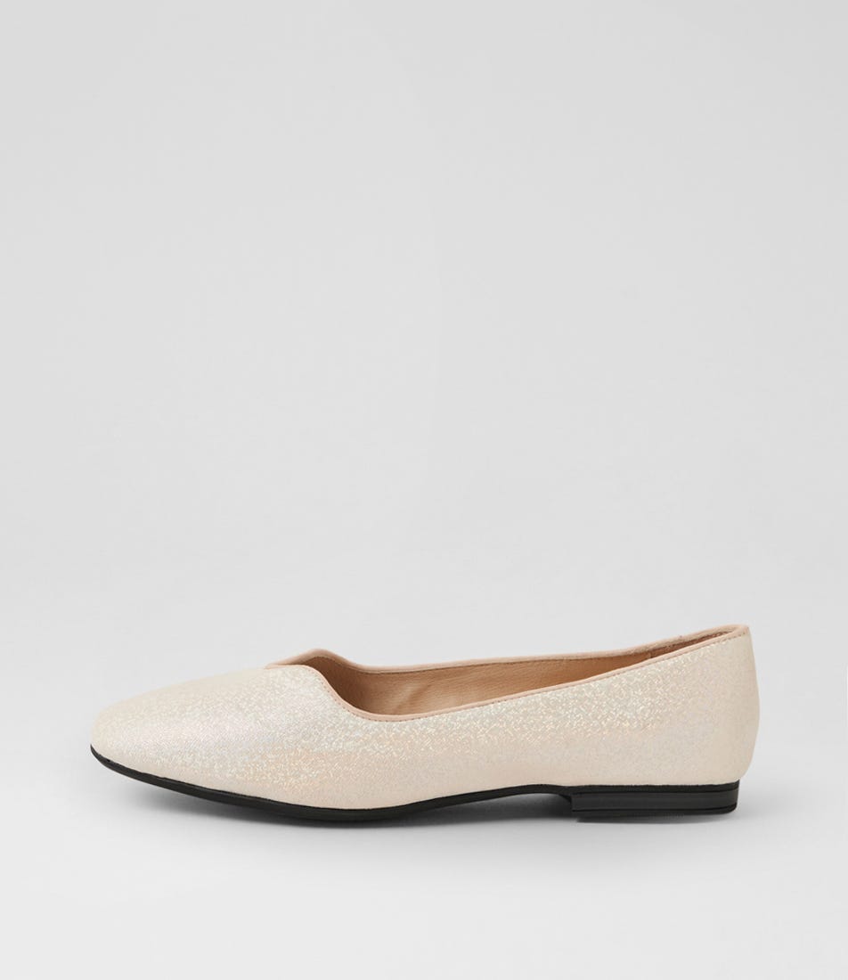 Urso D Platinum Sparkle Cross Leather Flat Shoes
