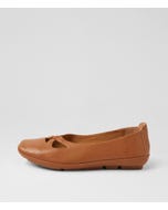 Vickiy Dark Tan Leather Flat Shoes
