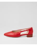 Wadi D Red Leather Flat Shoes