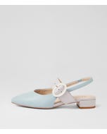 Wrennie D Dove Blue Soft Grey Leather Slingbacks