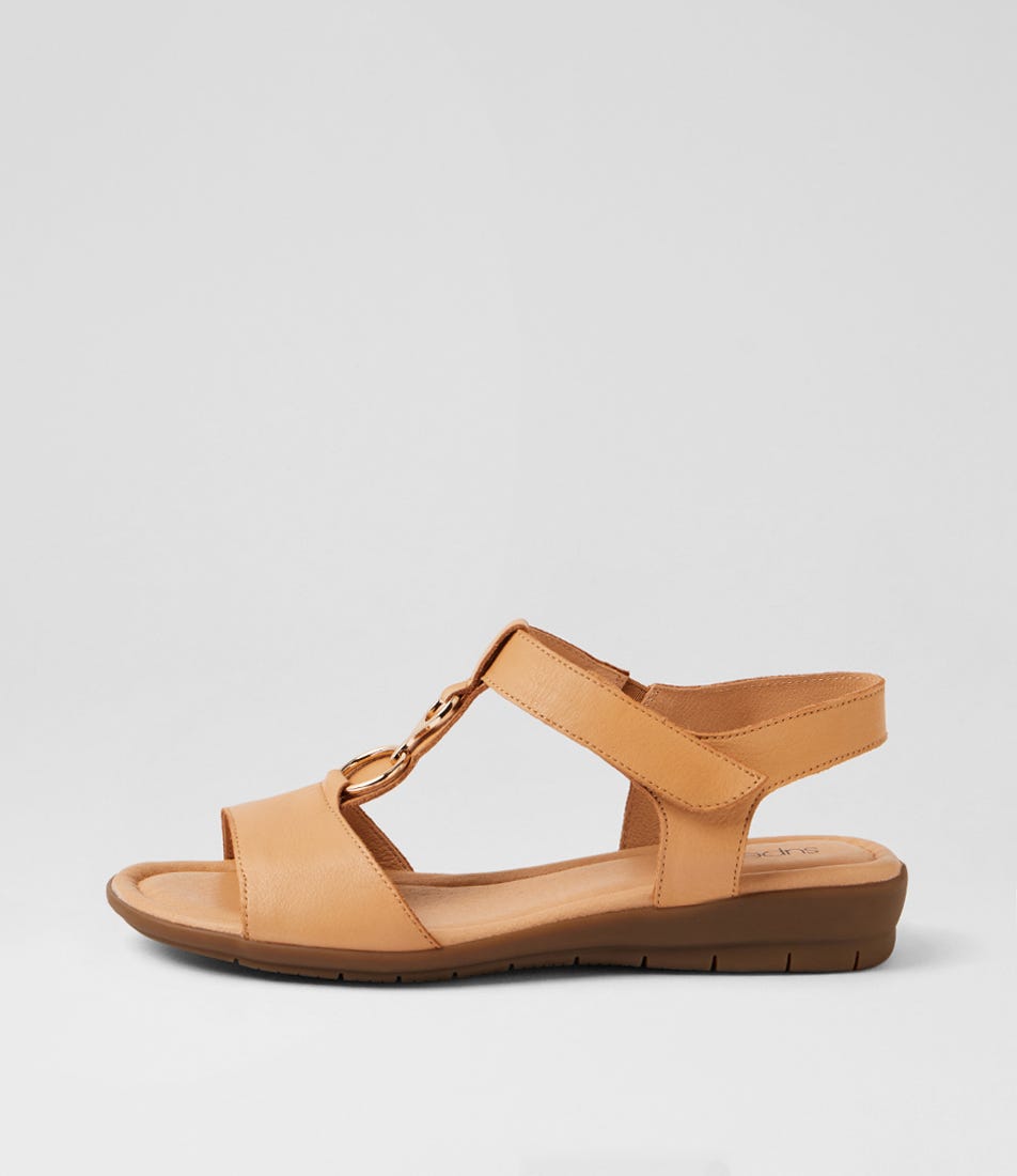 Felica Camel Leather Sandals