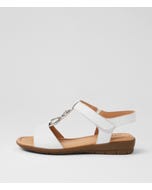 Felica White Leather Sandals