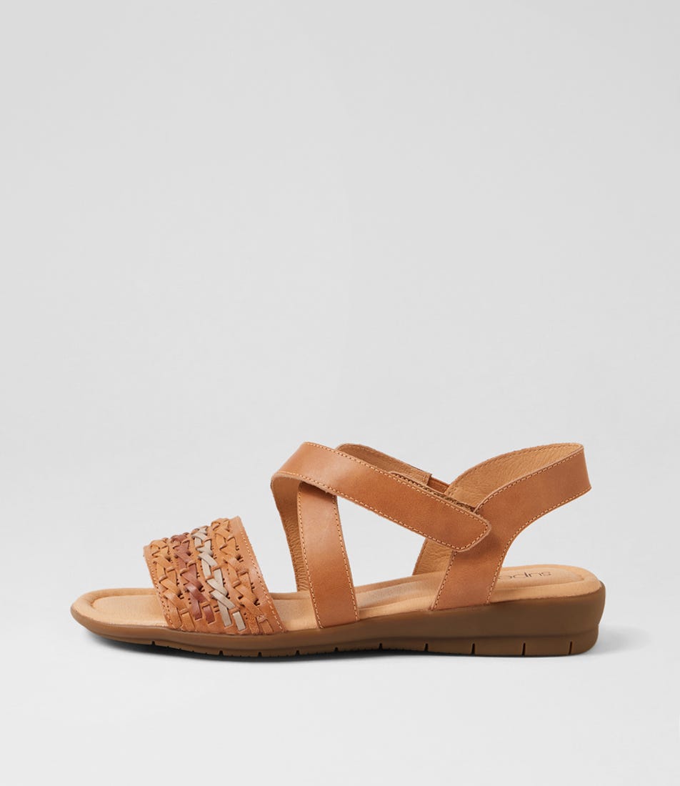 Fidelina Dark Tan Natural Multi Sandals