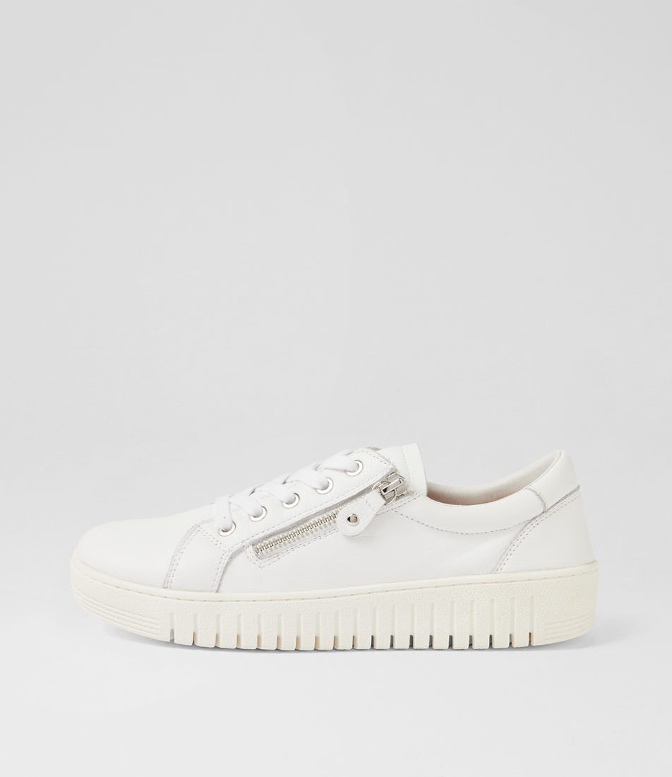 Harlis White Leather Sneakers